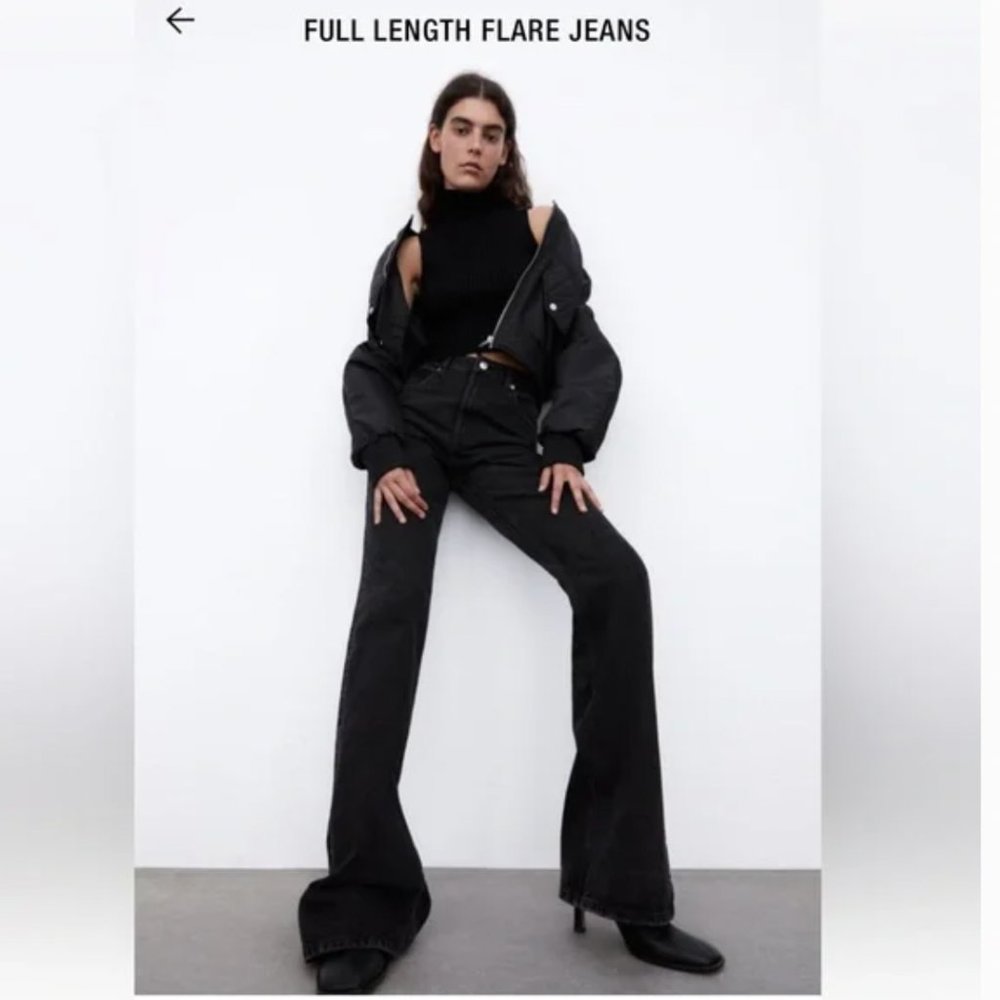 NWT ZARA wide leg full length denim